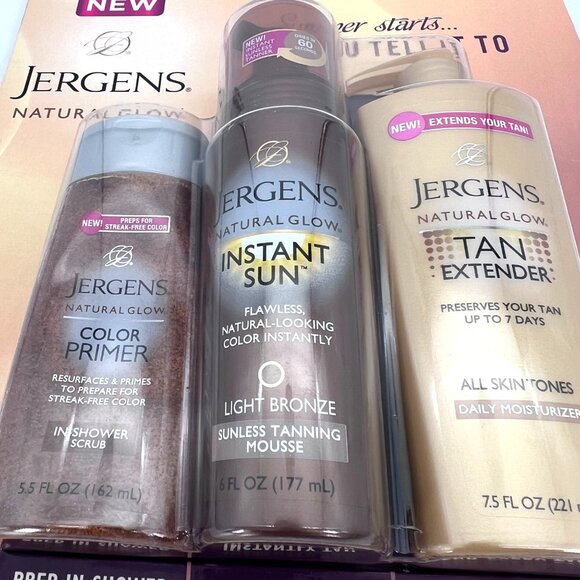 Jergens Natural Glow Exclusive Tanning Collection Light Bronze Sunless Gold New - Picture 5 of 14